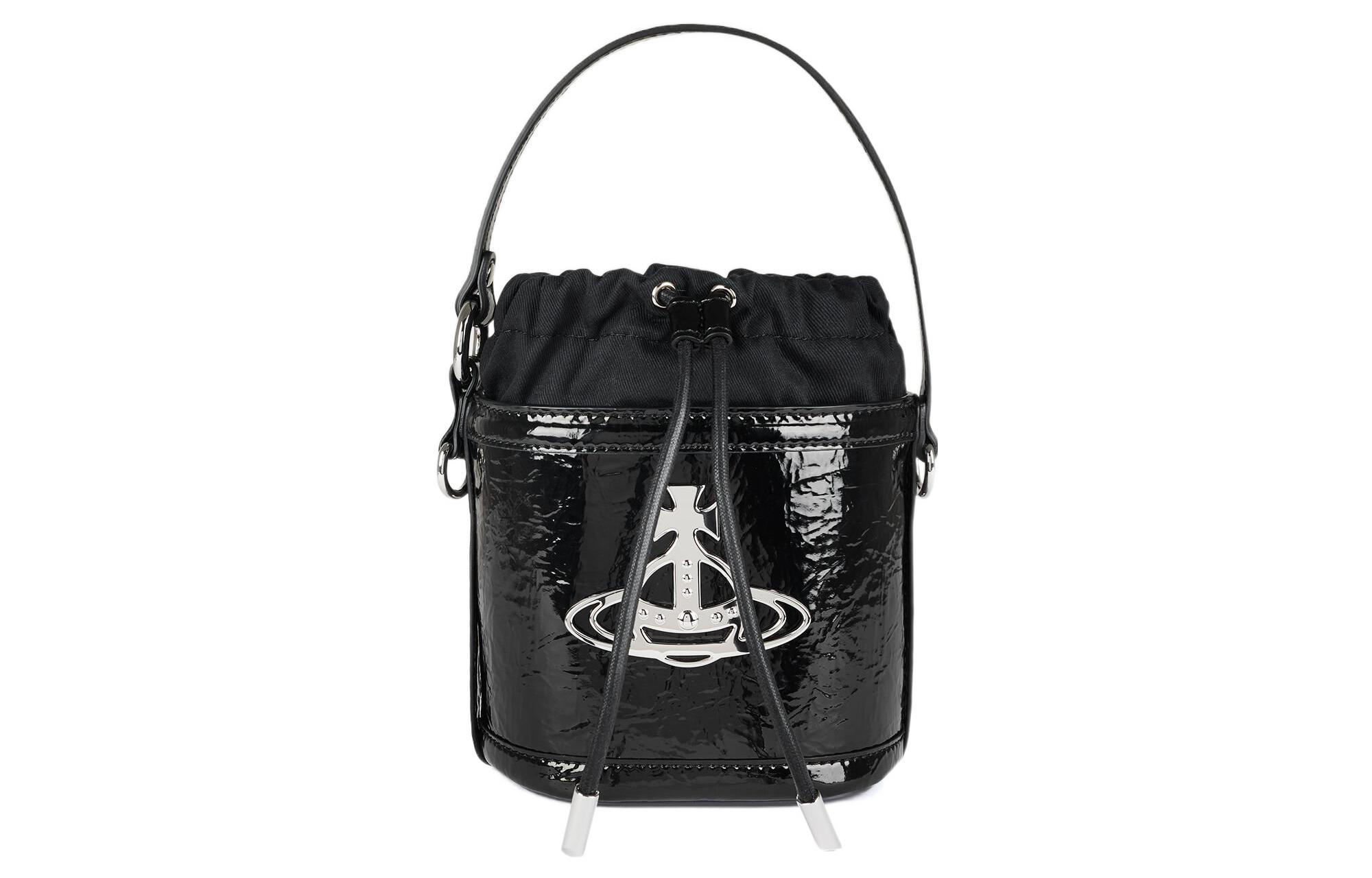 Сумка-ведро Vivienne Westwood из телячьей кожи DAISY, женская черная сумка через плечо, кроссбоди — фото 2