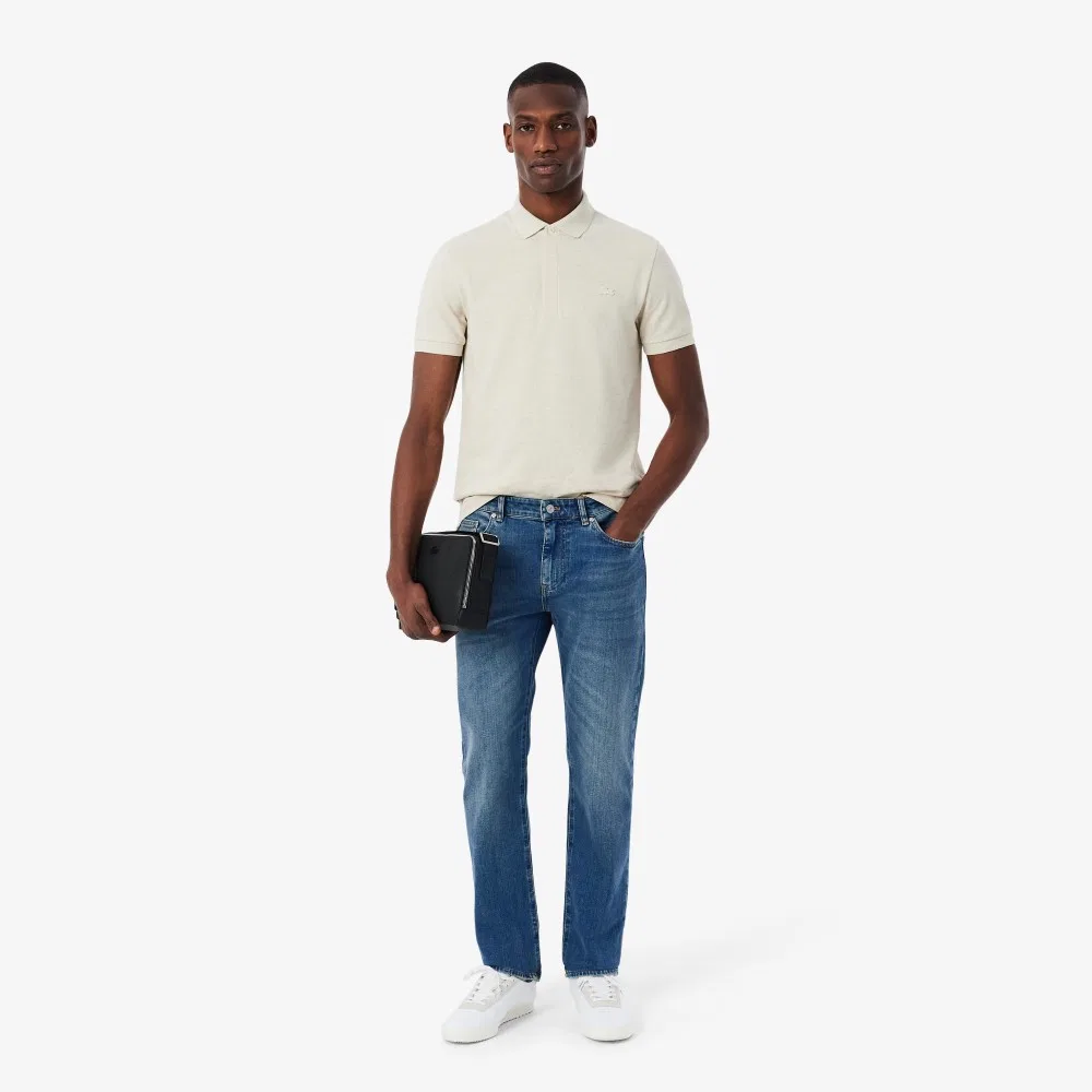 Мужские облегающие джинсы тёмно-синие от Lacoste