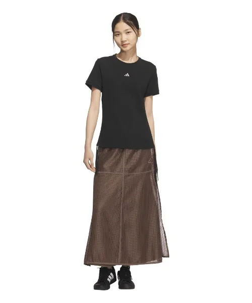 Женская юбка с сетчатым слоем Must Hub Mesh Layered Skirt adidas чёрная — фото 2