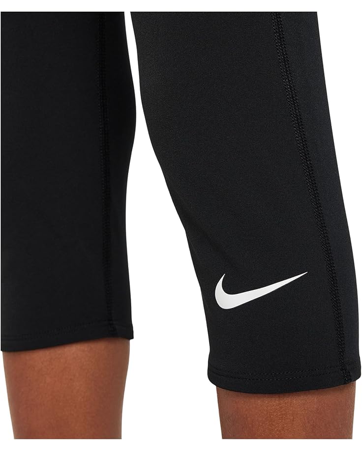 Брюки Nike Kids Dri-FIT 3/4 Length Tights, цвет Black/Black/White — фото 3