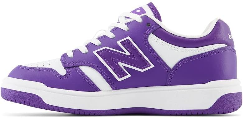 Детские кроссовки New Balance 480 V1 на шнуровке (унисекс), белый/фиолетовый — фото 2