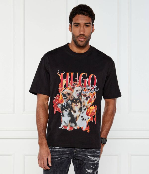 

Футболка с длинными рукавами Oversize fit Hugo, черный