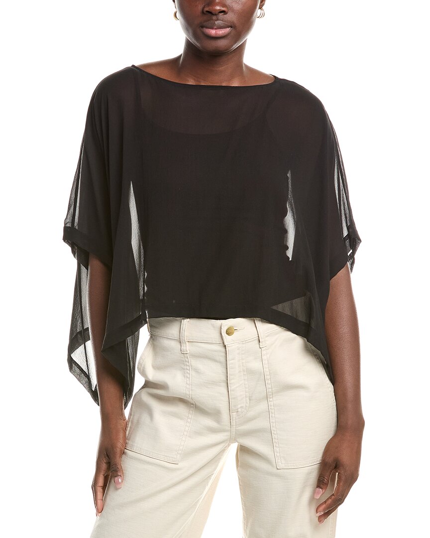 

Шелковое пончо EILEEN FISHER, черный