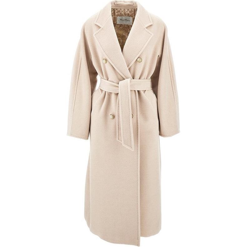 

MaxMara Двубортное пальто Max Mara Ticino с поясом, Sand