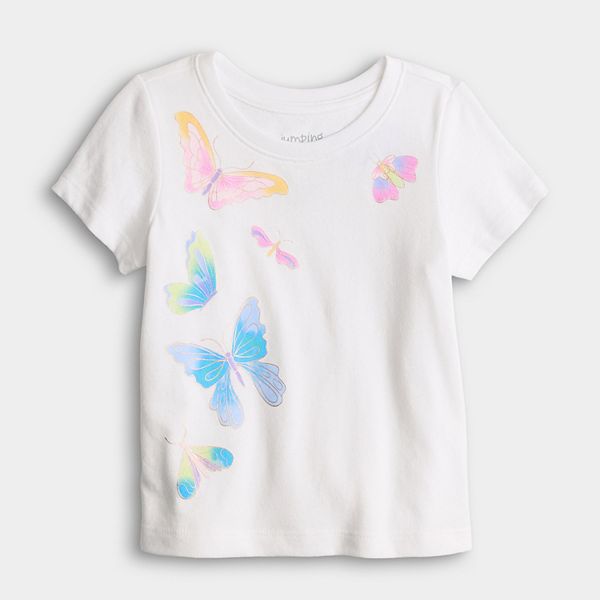 

Футболка Baby & toddler girl core graphic Jumping Beans, Pretty Butterfly Ivory