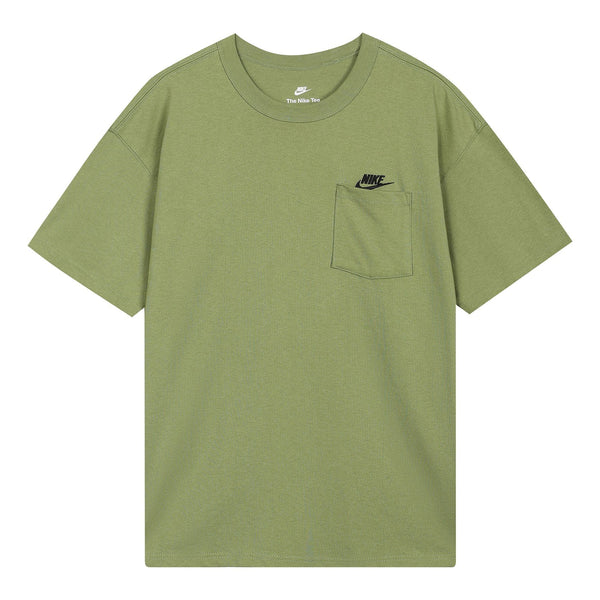 

Футболка Men's Nike Solid Color Pocket Round Neck Loose Short Sleeve Green T-Shirt, зеленый