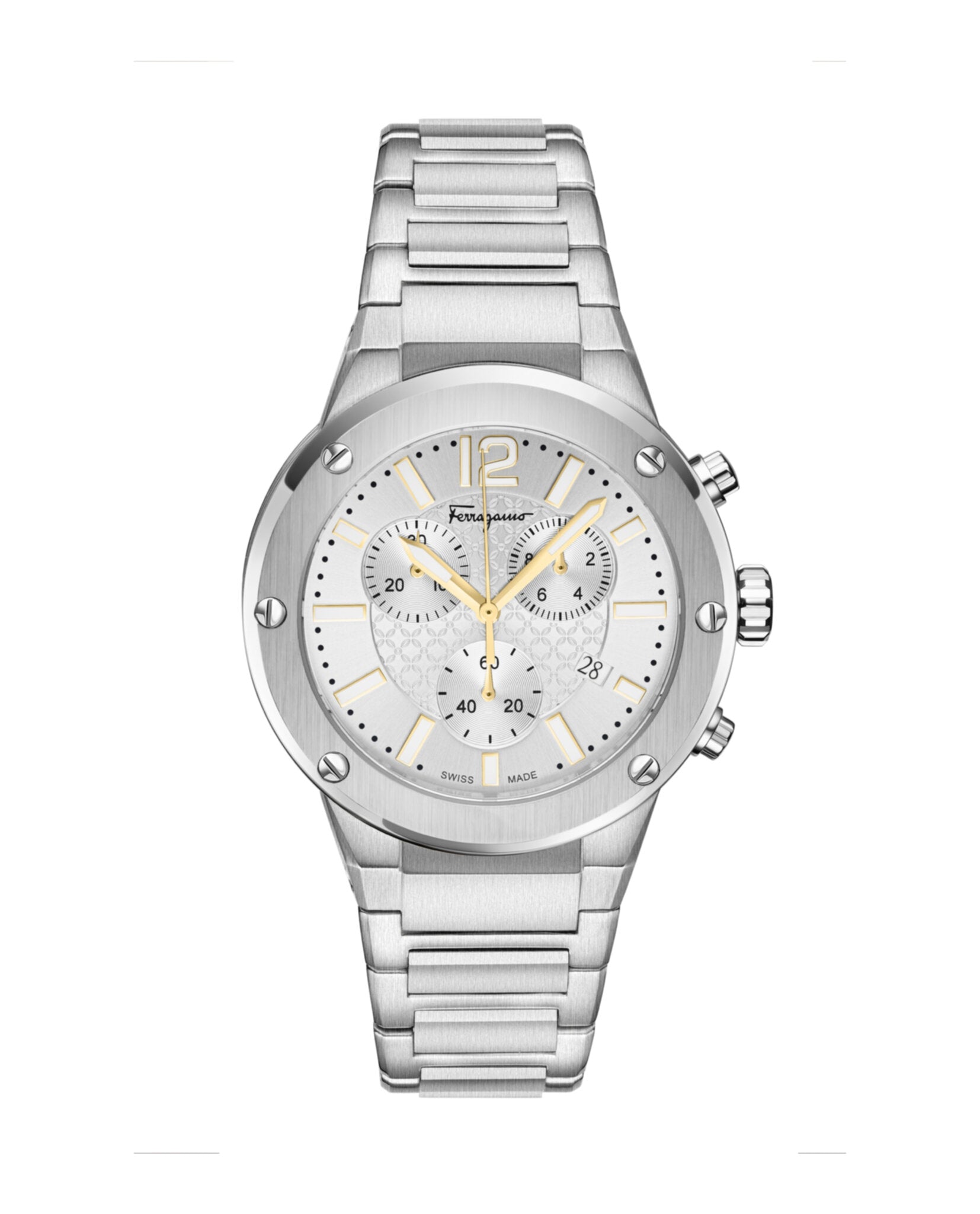 

Часы F-80 Chrono Salvatore Ferragamo, цвет silver/stainless steel/silver
