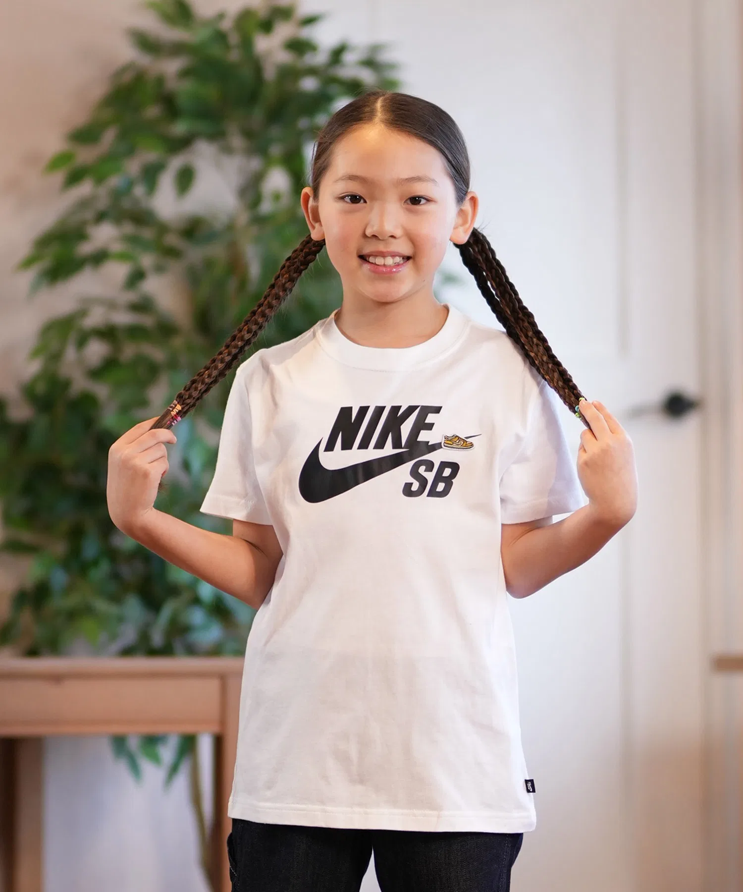 Детская футболка NIKE SB с логотипом, белая