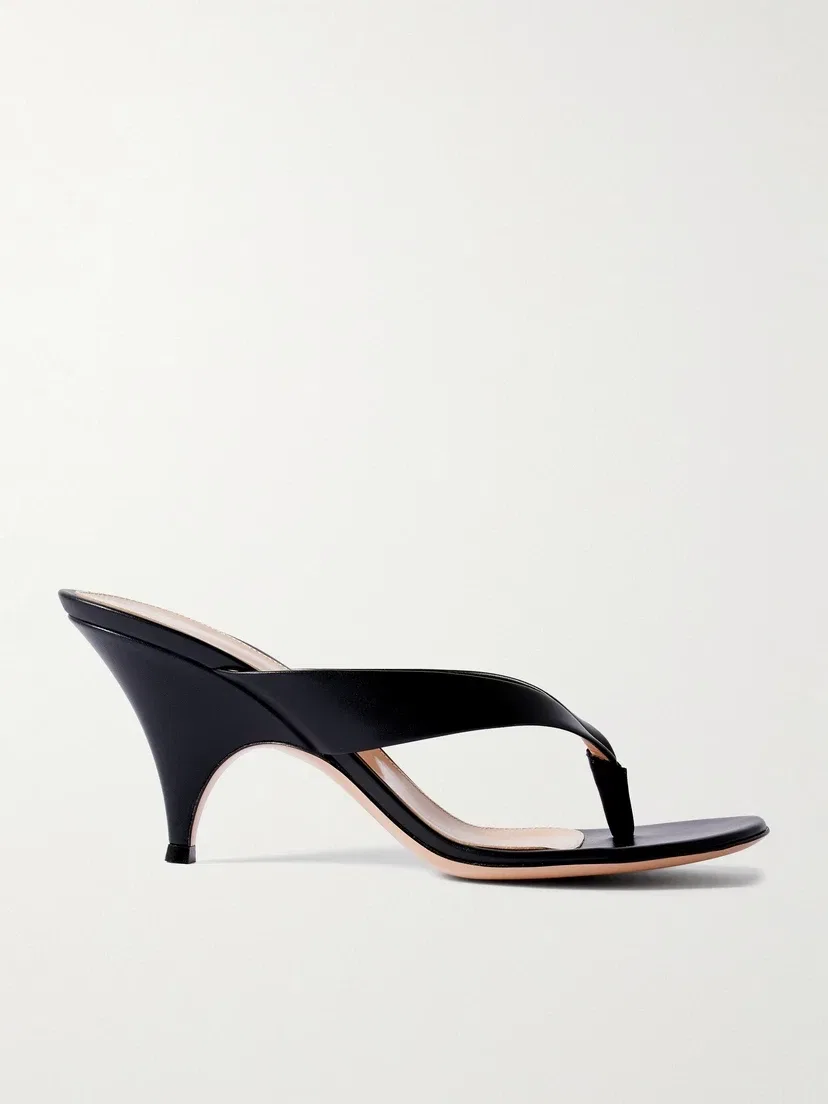 Кожаные сандалии Sofia Thong 70 Gianvito Rossi, черный
