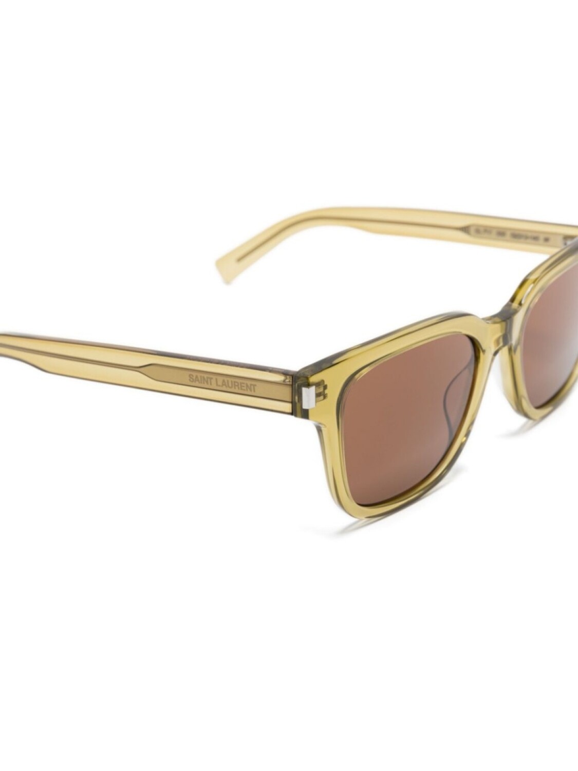 Солнцезащитные очки в квадратной оправе Saint Laurent Eyewear, зеленый — фото 3