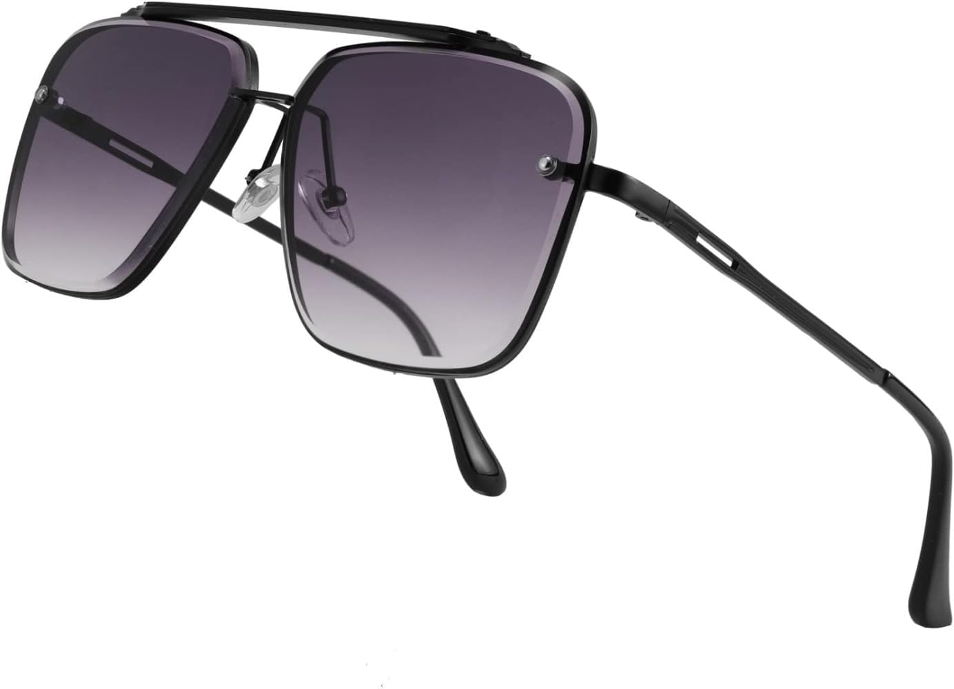 

Солнцезащитные очки-авиаторы большого размера квадратной формы с градиентным переходом цвета, винтажные металлические солнцезащитные очки от GTAND Fashion для мужчин и женщин ENSARJOE, Black Purple Grey