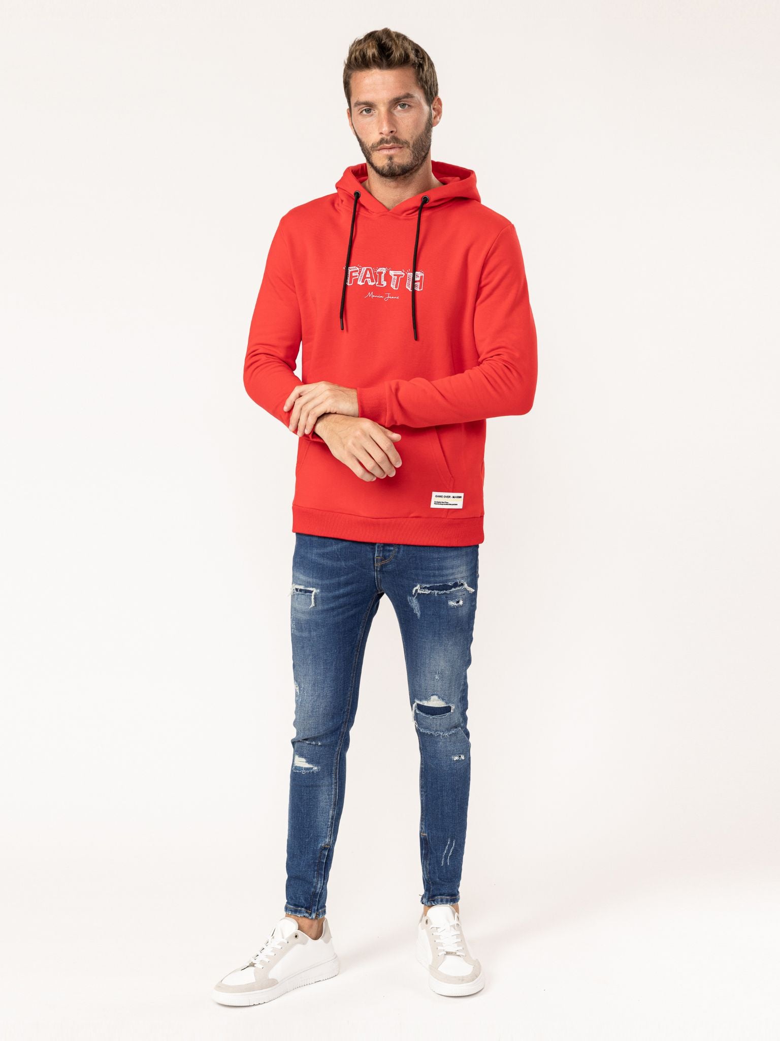 

БАЗОВАЯ ТОЛСТОВКА С КАПЮШОНОМ Mania Jeans, красный