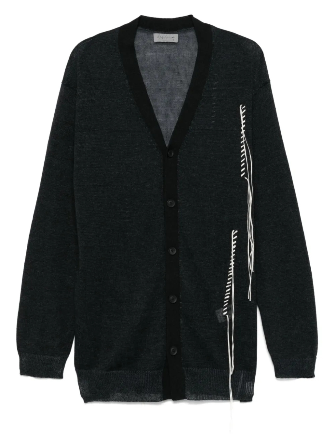 

Кардиган с контрастной строчкой Yohji Yamamoto, серый