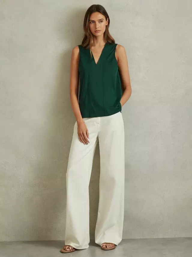 

Топ Reiss Mira Cotton Blend, зеленый