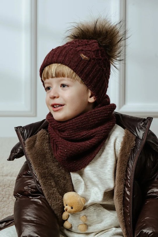 

Детский шерстяной Шарф Theo Jamiks, бордовый