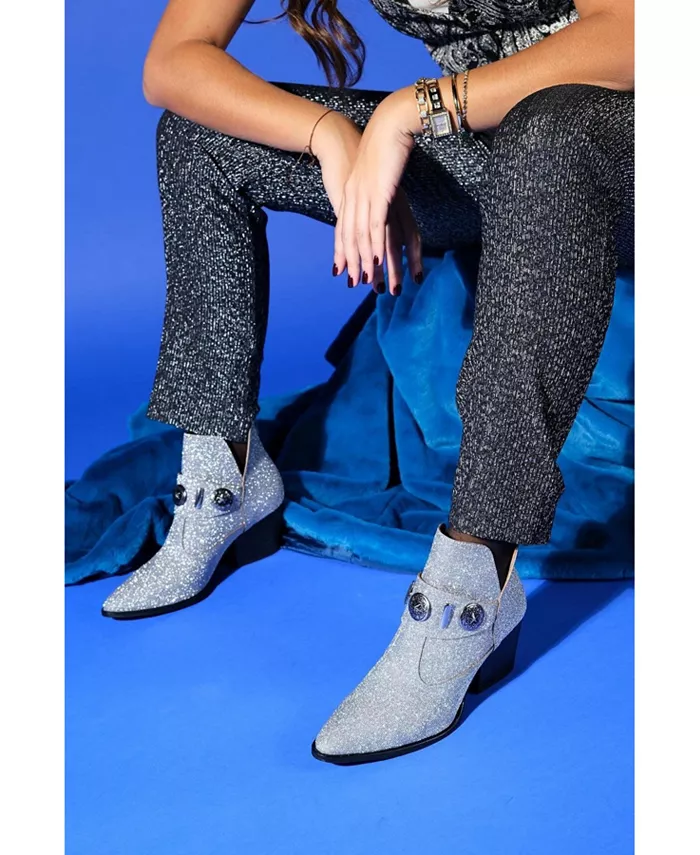 Ботинки Kenda с пряжкой и блочным каблуком Prologue Shoes, серебряный — фото 3