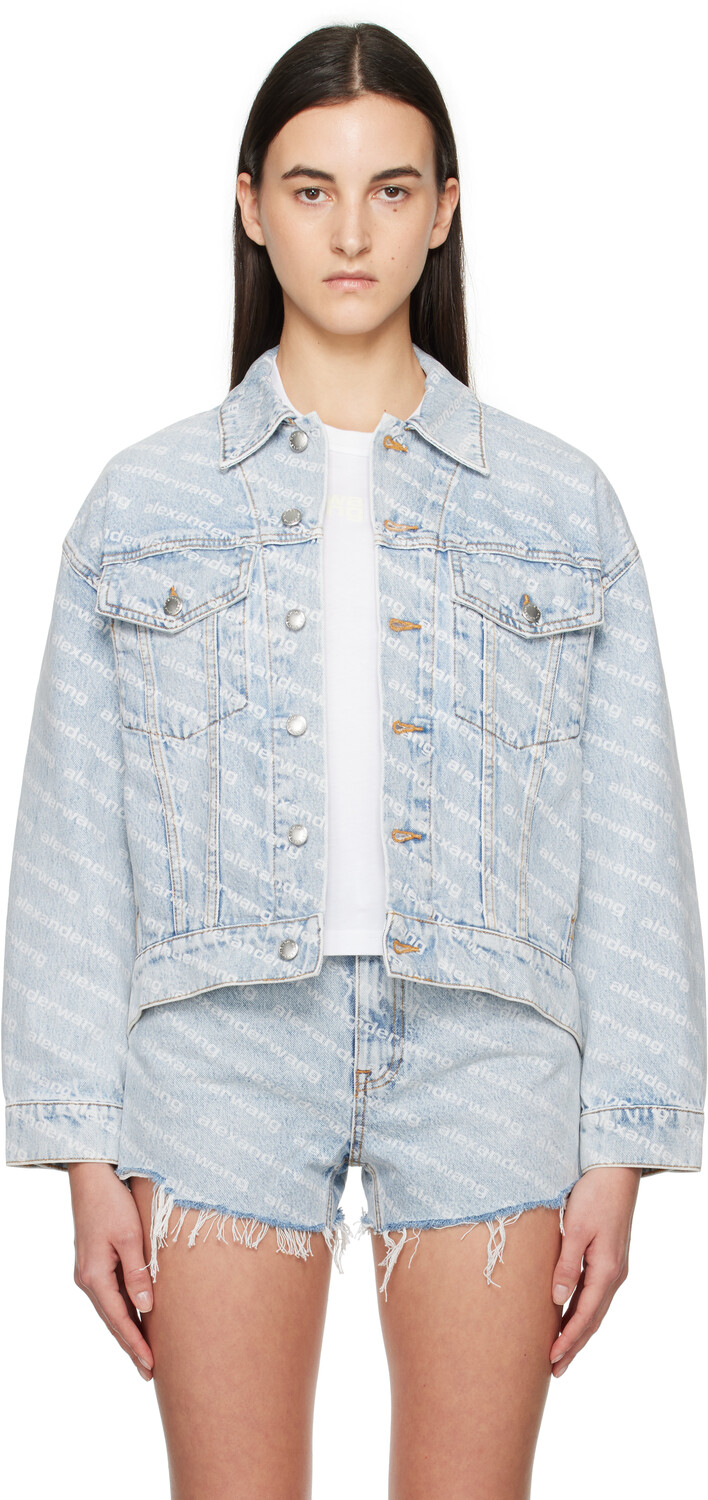 

Синяя джинсовая куртка с логотипом Falling Back Alexander Wang