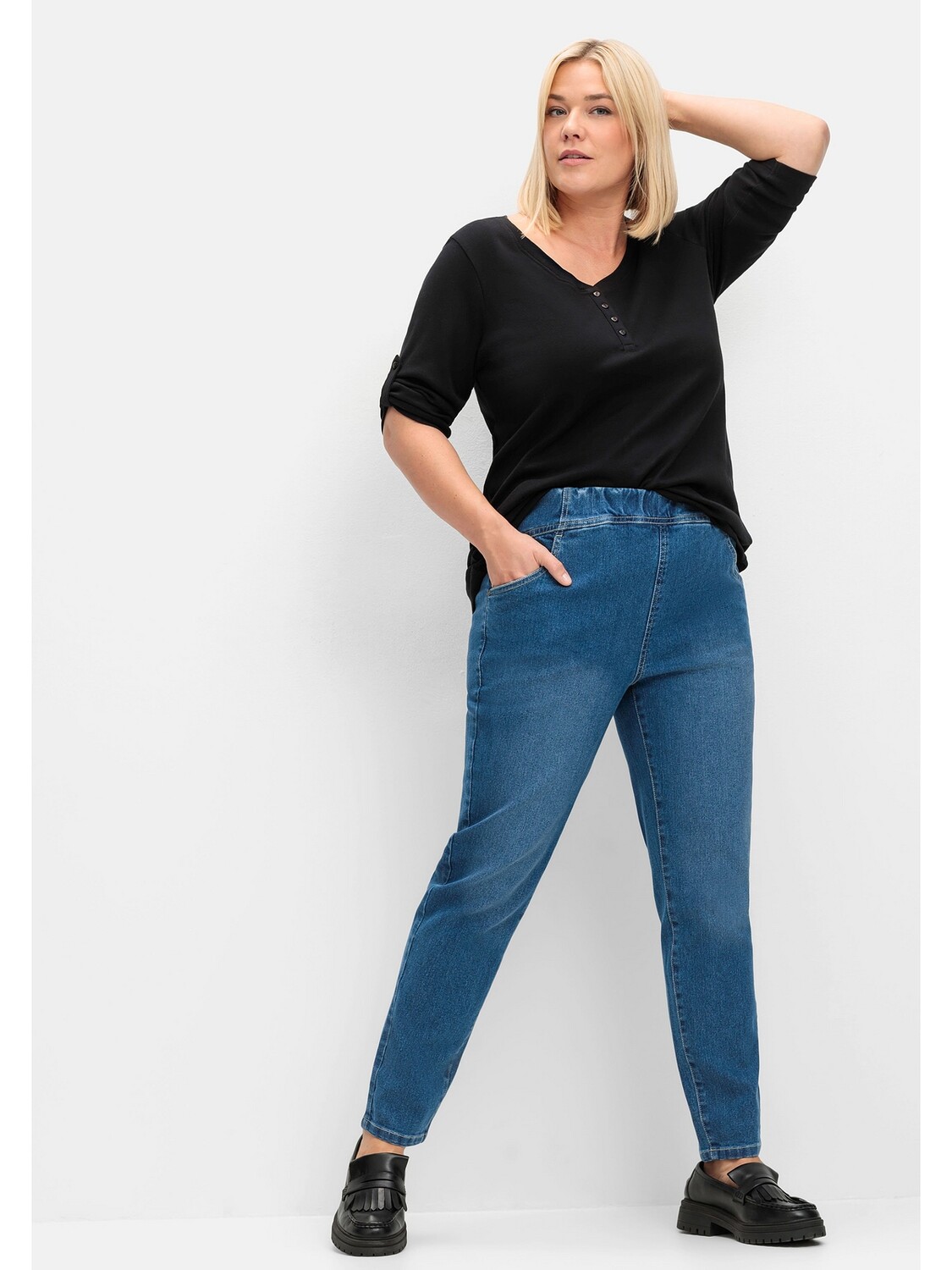 

Джинсы sheego Jeggings, цвет blue Denim