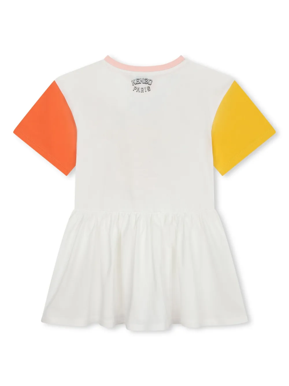 Платье из органического хлопка с логотипом Kenzo Kids, белый — фото 2