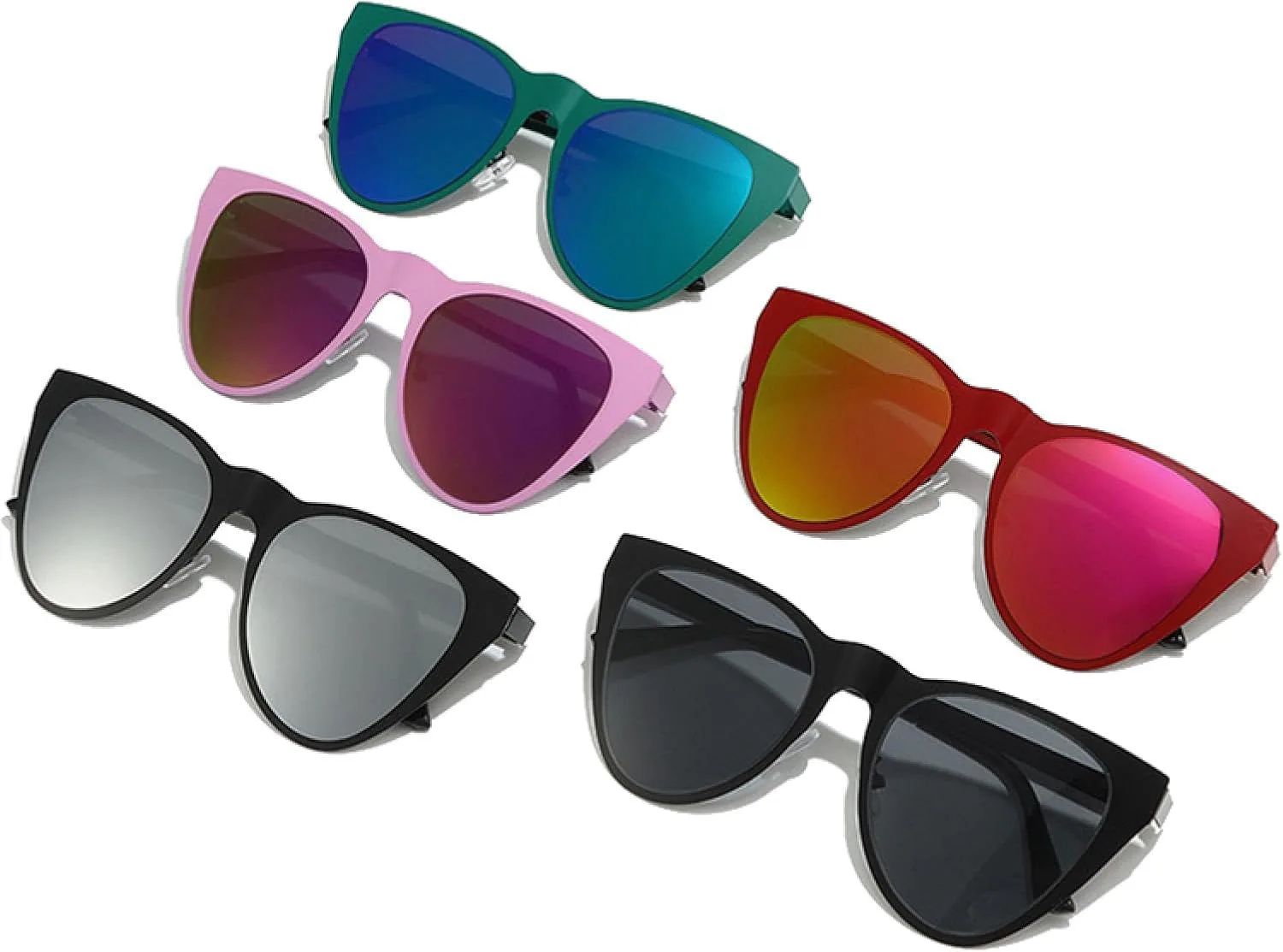 

Винтажные большие солнцезащитные очки «кошачий глаз» для женщин, модные зеркальные очки с защитой от УФ-излучения для мужчин HHZZYVY, Black Silver Mirror