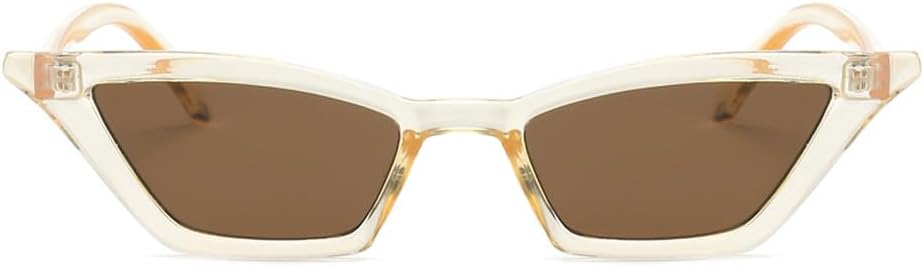 

Женские винтажные солнцезащитные очки «кошачий глаз», маленькие красные, ретро, ​​солнцезащитные очки «кошачий глаз» с защитой от УФ-излучения UV400 HYYZZC, Clear Brown