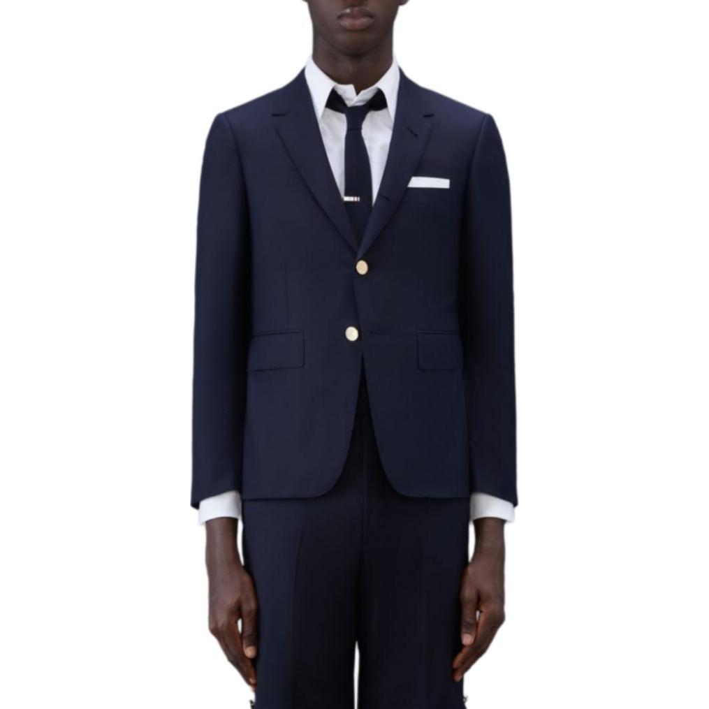 

Классический спортивный пиджак из твила THOM BROWNE, морской синий, Коричневый, Классический спортивный пиджак из твила THOM BROWNE, морской синий