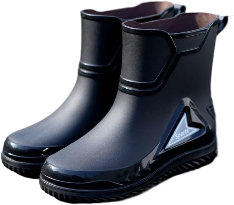 

Водонепроницаемые мужские ботинки Spedify для улицы - зимние резиновые сапоги, стойкие к грязи и дождю, средней высоты, утепленные с регулируемой застежкой для сада, рыбалки и охоты, черный