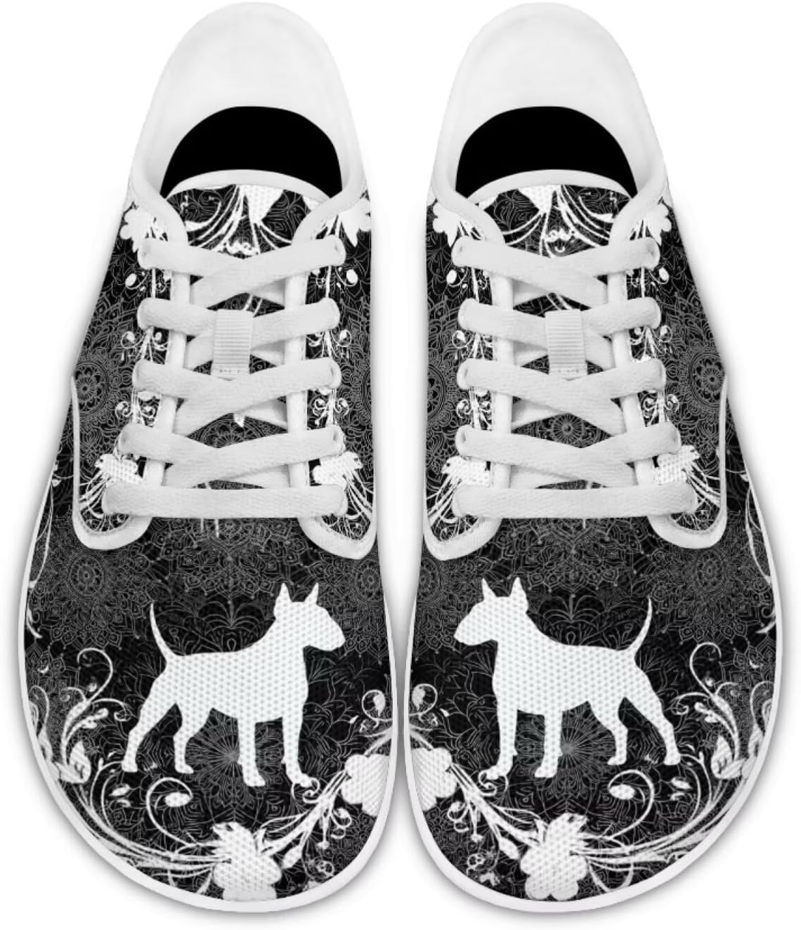 

Кроссовки для ходьбы с широким носком, обувь для ходьбы Pointodoor, Bull Terrier Boho Mandala Print