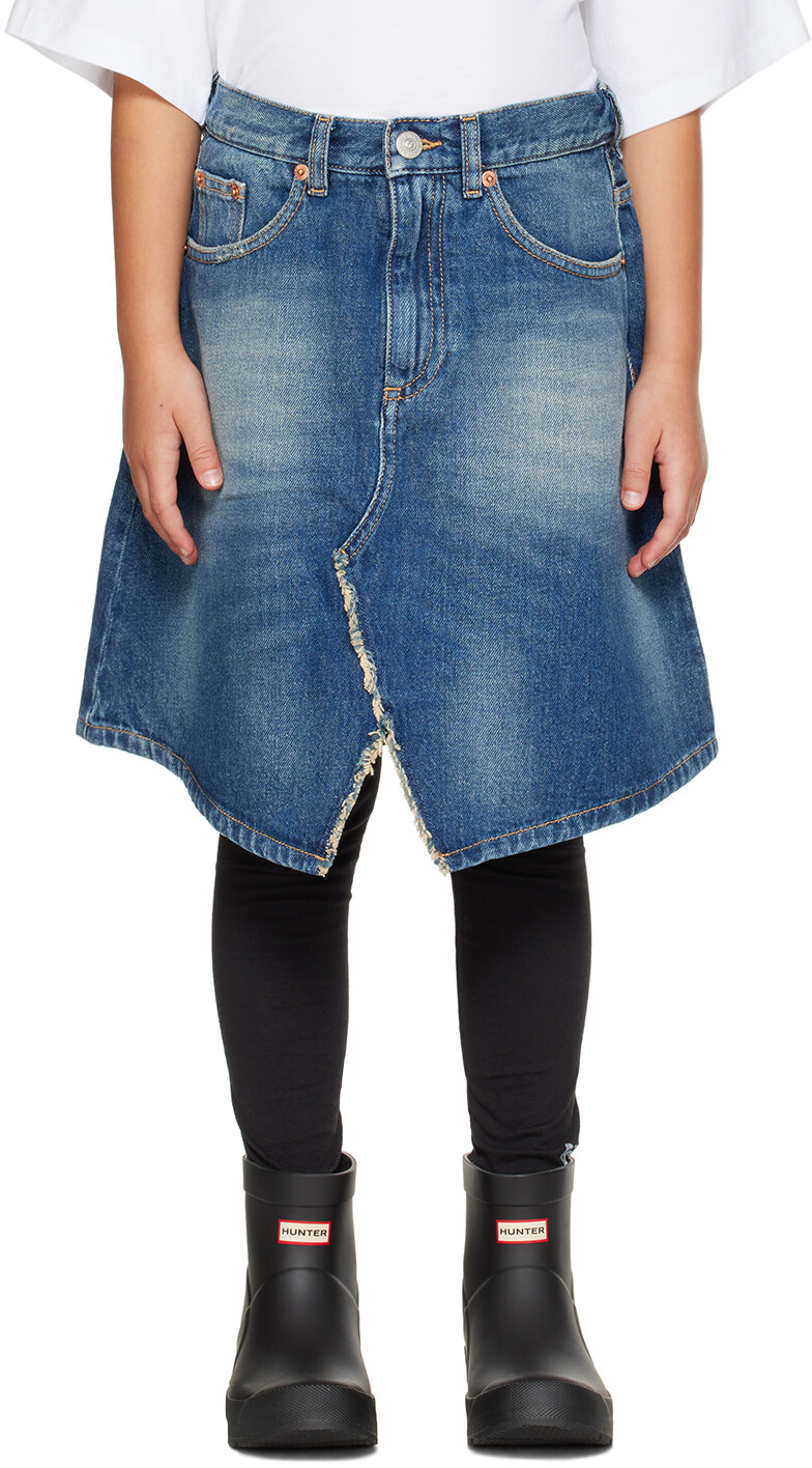 

Синяя джинсовая юбка MM6 Maison Margiela Kids, Синий, Синяя джинсовая юбка MM6 Maison Margiela Kids