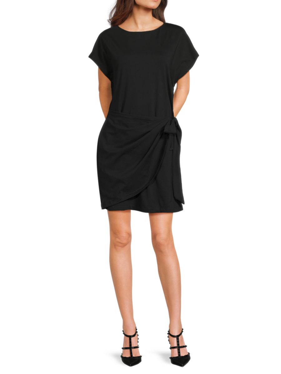 

Мини-платье с завязкой на талии DKNY, черный