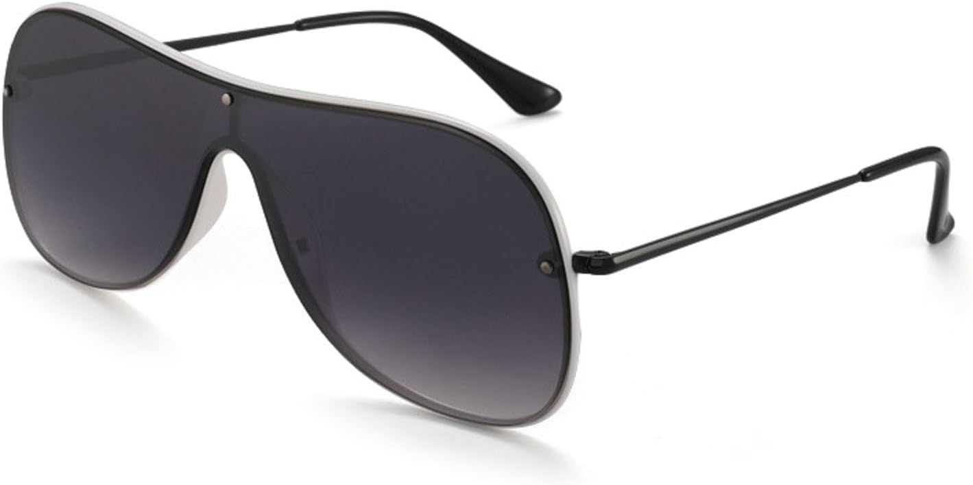 

Ретро большие женские солнцезащитные очки-пилот с металлическими квадратными линзами и защитой от УФ-излучения UV400, цельные солнцезащитные очки для мужчин и женщин mincl, Grey