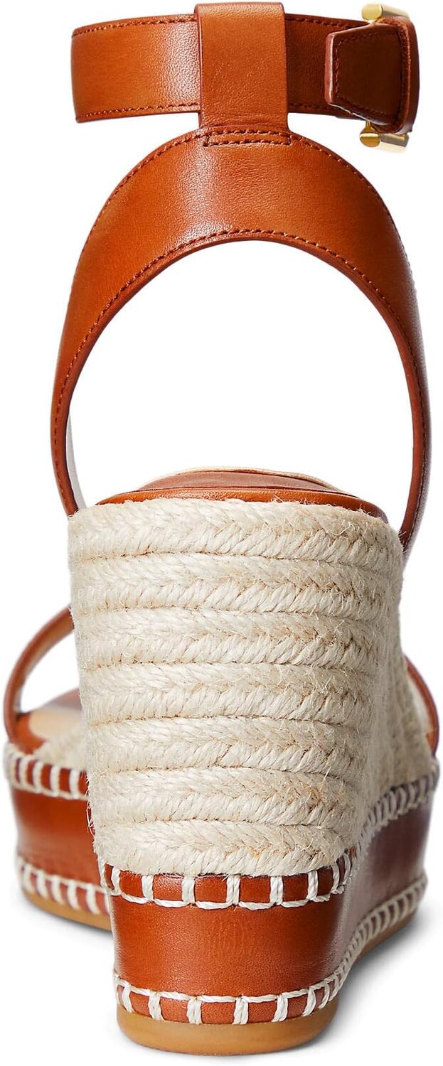 Сандалии Hilarie Burnished Leather Espadrille LAUREN Ralph Lauren, коричневый — фото 4