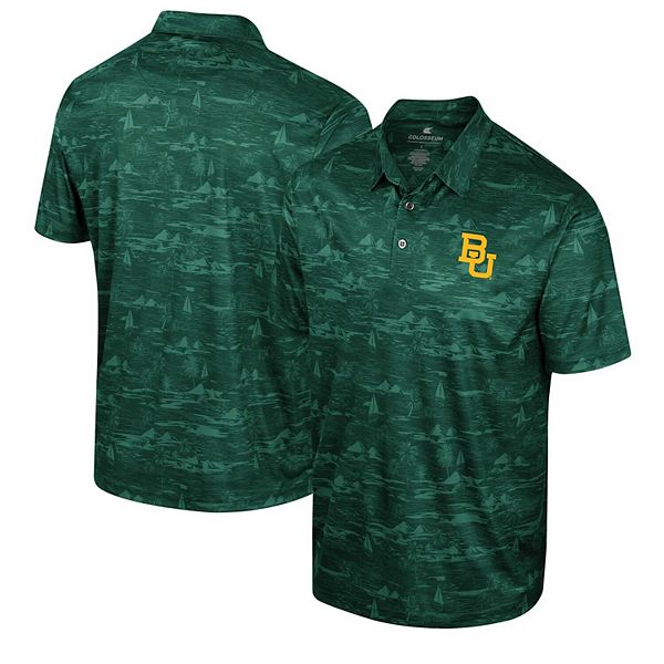 

Мужская зеленая футболка polo Baylor Bears Daly print Colosseum