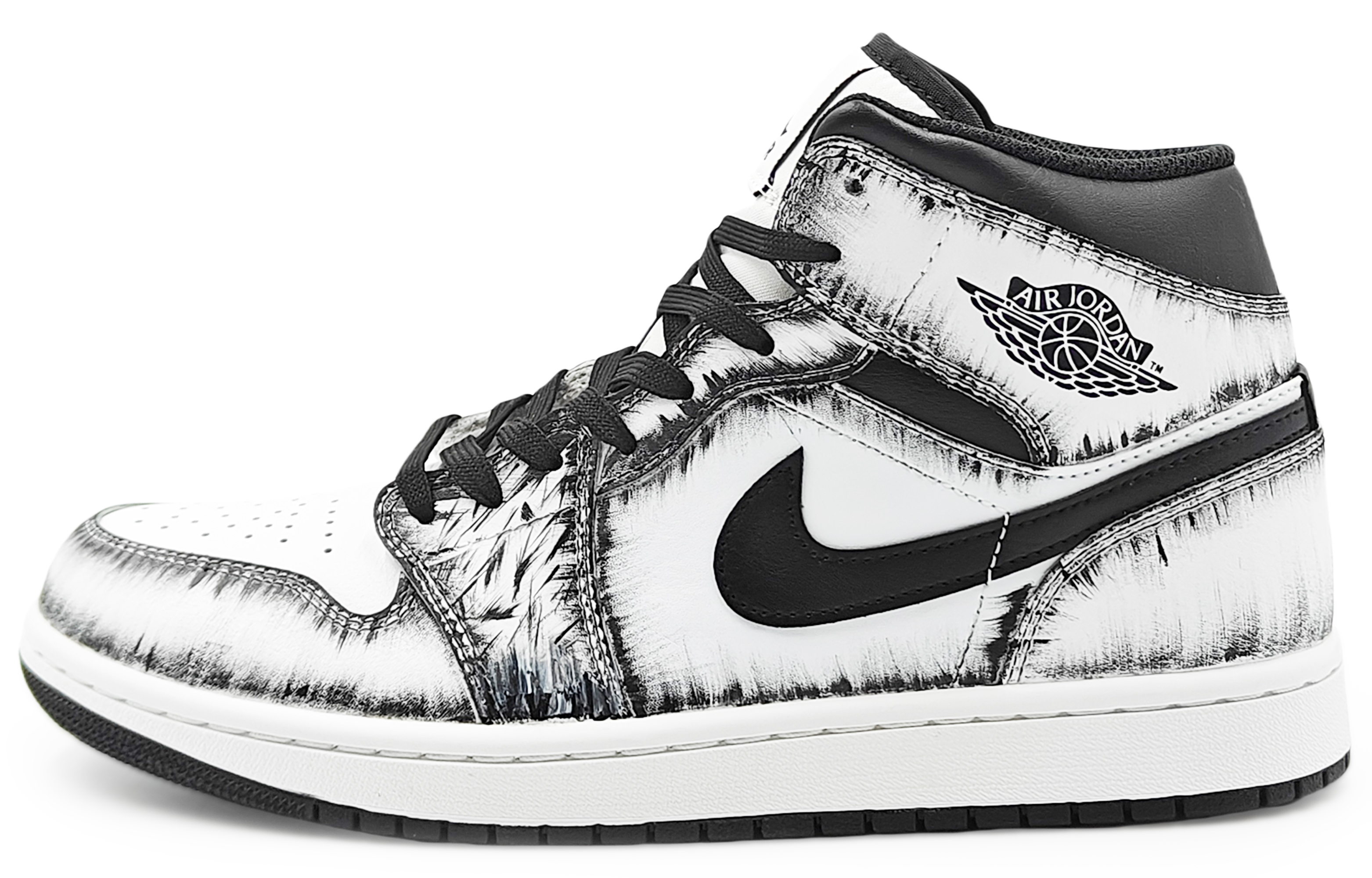 

Jordan Баскетбольные кроссовки Air 1 Abrasion Resistance Mid Top Vintage, мужские, черно-белые