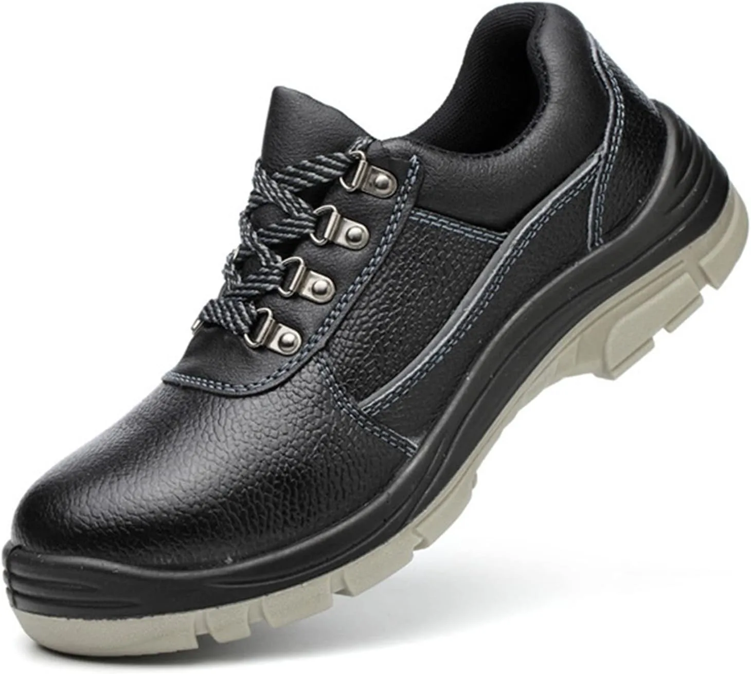 

Защитная обувь для мужчин и женщин с стальным носком, легкие рабочие кроссовки, дышащие промышленные кроссовки (Цвет: черный, Размер: 10.5 US) HISXUS