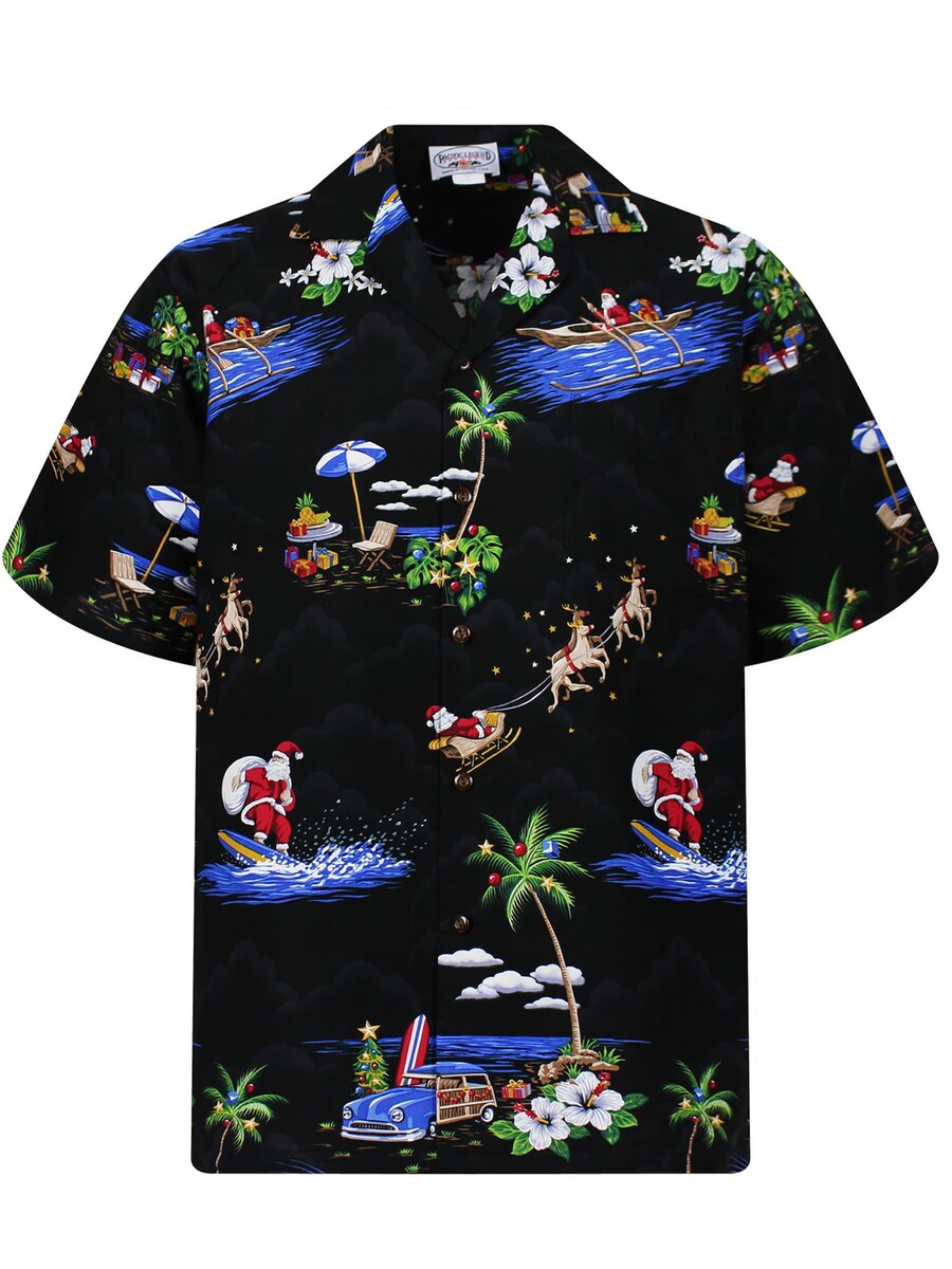 

Рубашка на пуговицах классического кроя Pacific Legend Christmas Allover, черный