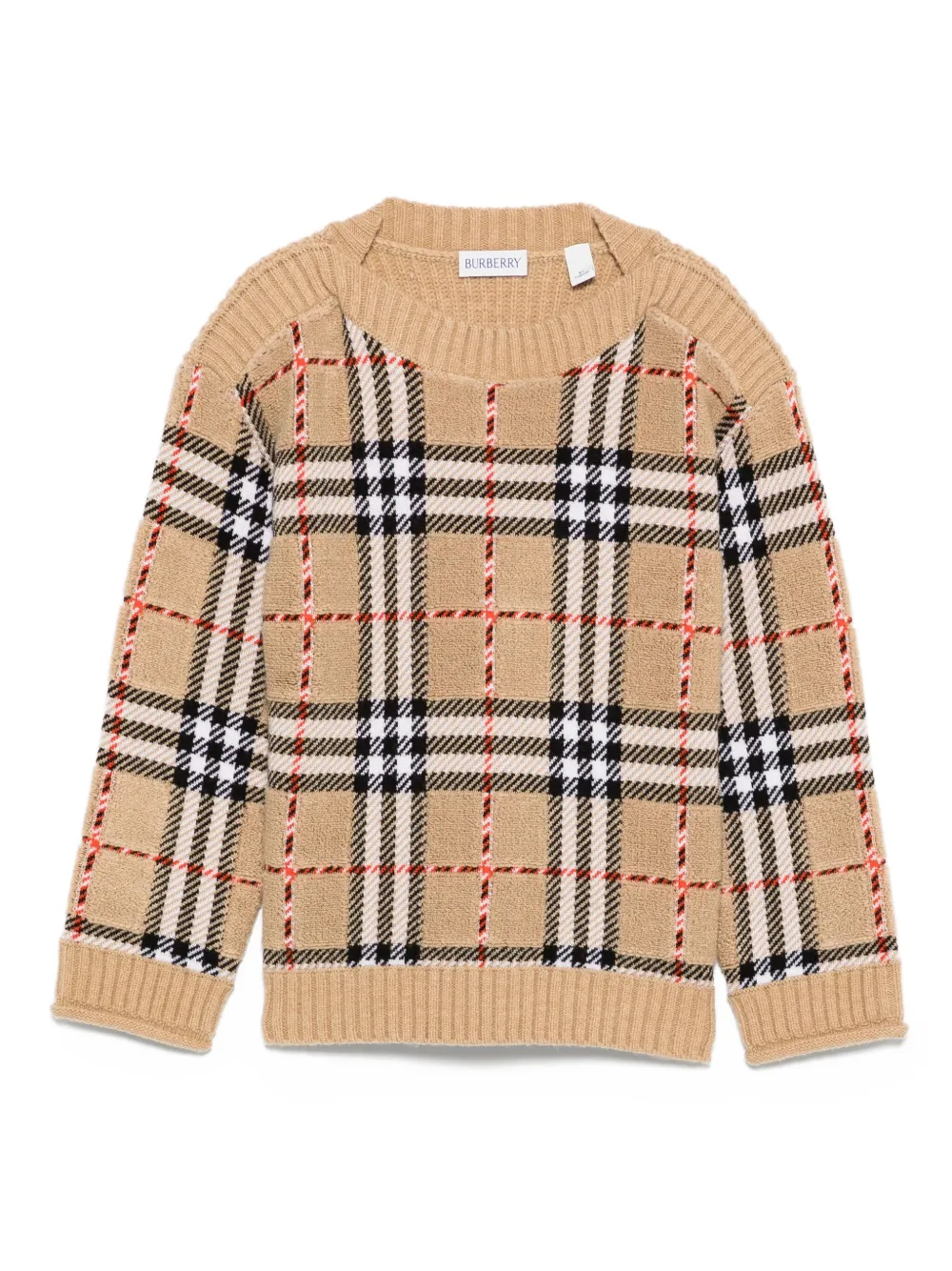 

Шерстяной свитер в клетку BURBERRY KIDS, нейтральный