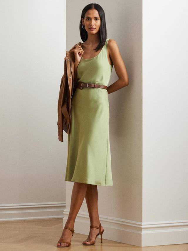 

Коктейльное платье без рукавов caresha charmeuse Ralph Lauren, цвет Light Olive