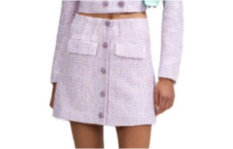 

Мини-юбка а-силуэта с вязаным узором Self-portrait, фиолетовый