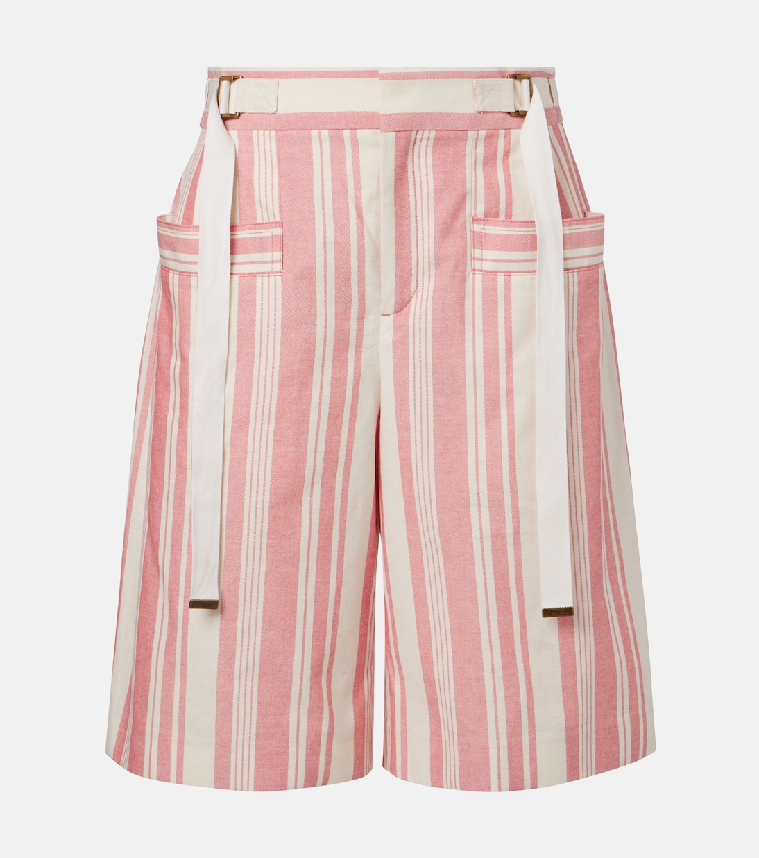 

Полосатые хлопковые бермуды Chloé, White Pink