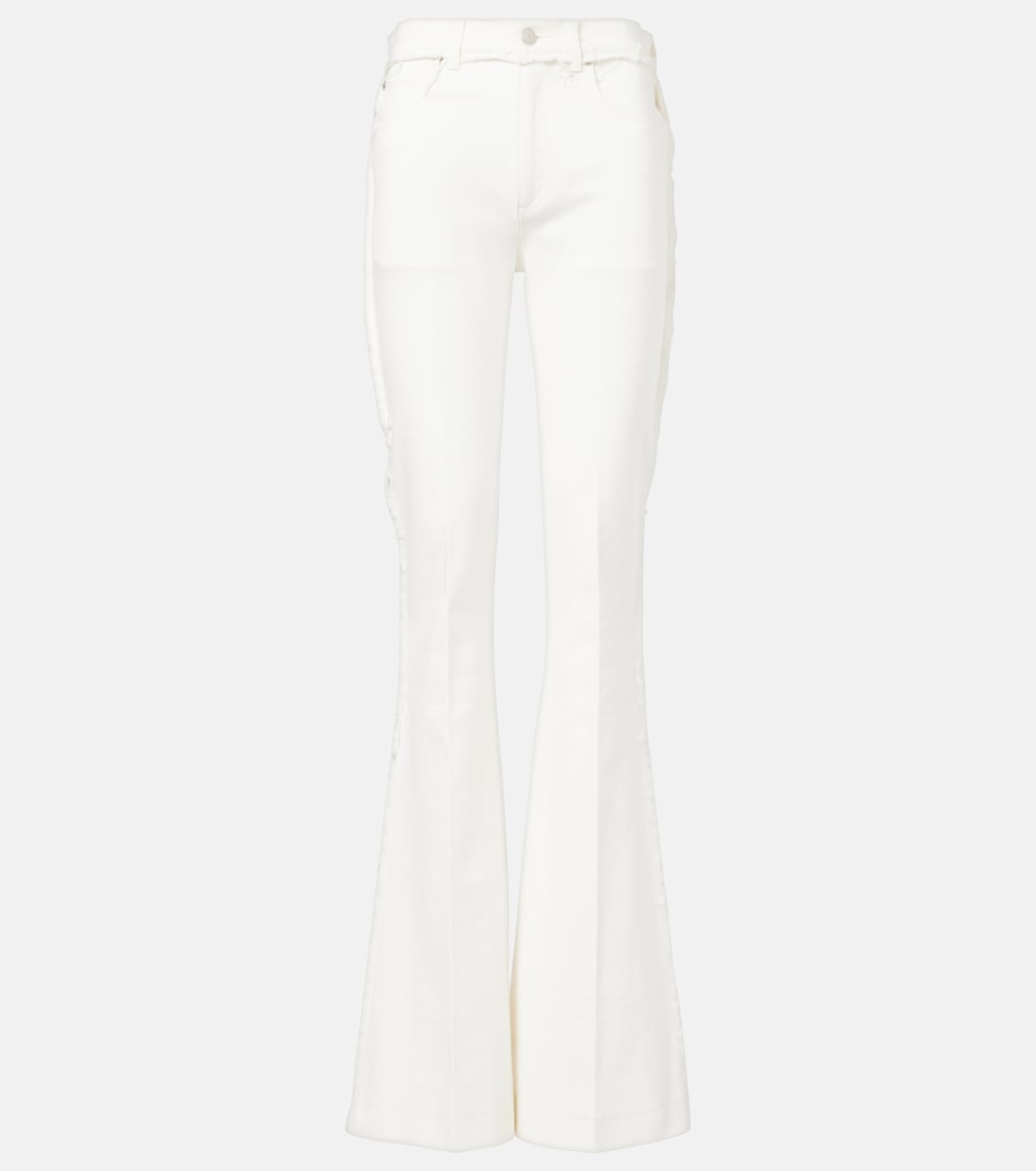 

Высокие джинсы-буткат McQueen, Optical White
