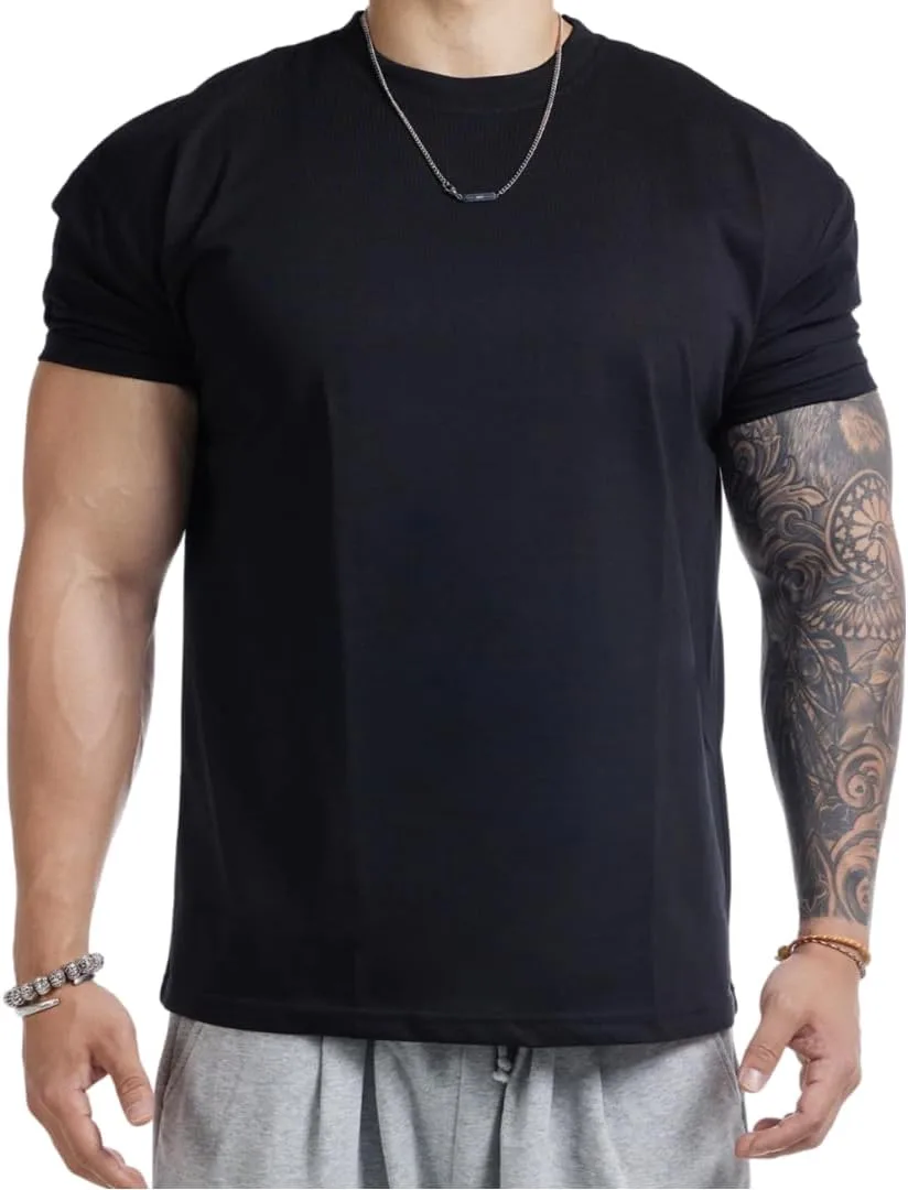 

Мужская футболка Athletic Fit Muscle для тренировок, с эффектом Anti-Wrinkle и структурированными плечами Lingt Chic