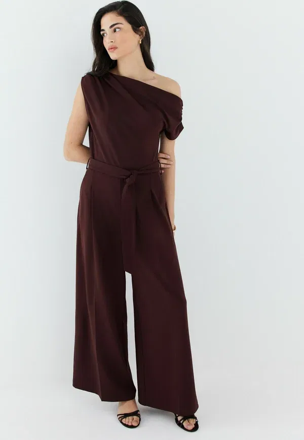 Комбинезон Petite fit ruched occasion jumpsuit Next, шоколадно-коричневый