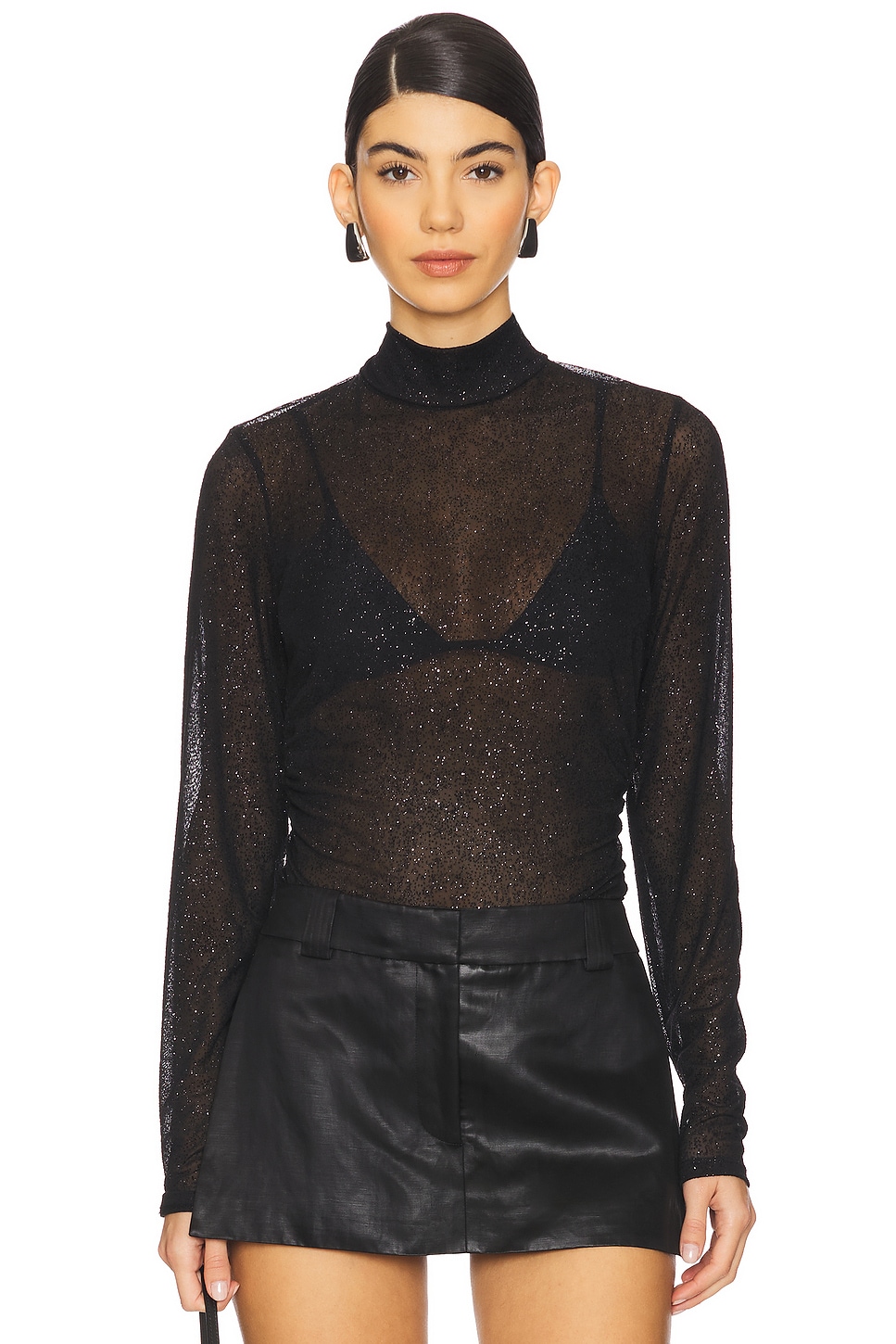 

Блуза с высоким воротником Glimma от Gestuz, black glitter