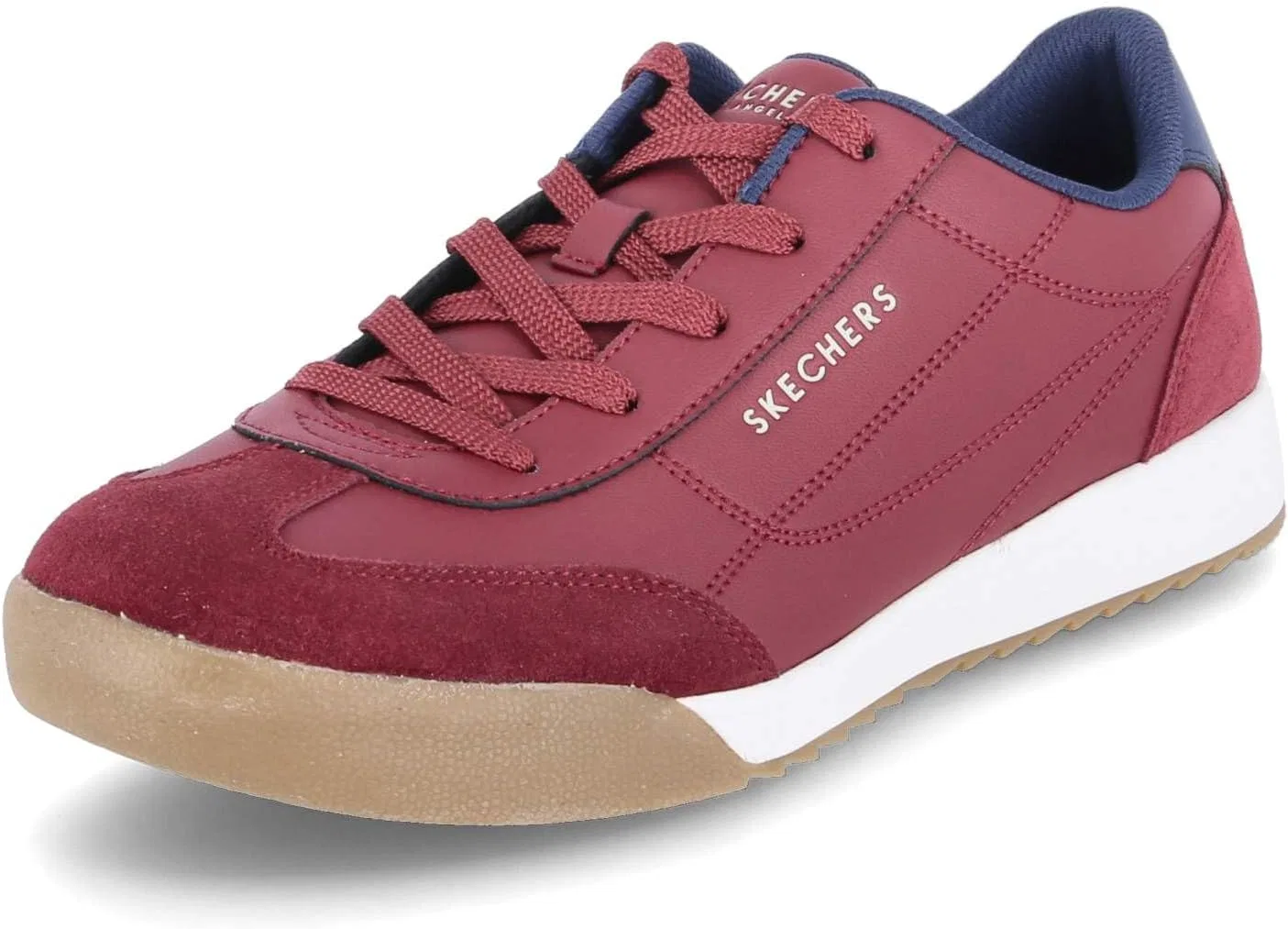 Мужские кроссовки Skechers Zinger Ultimate Classic, Burgundy Duraleather Suede Insignia Blue — фото 2