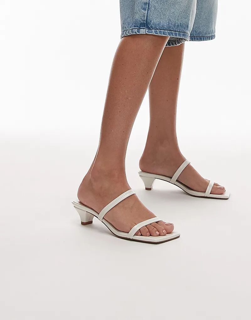 Мюли Topshop Izzy на конусном каблуке в цвете «кремовый»