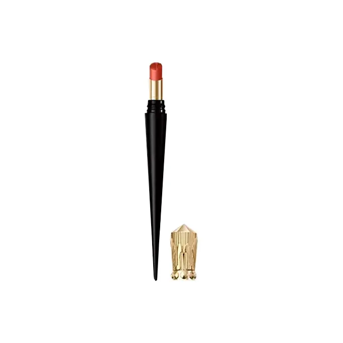 Christian Louboutin CL Narrow High Heel Lip Balm Black Tube Помада, увлажняющая матовая, 2 г, подарок на день рождения, Moisturizing Matte 545L Cream Orange