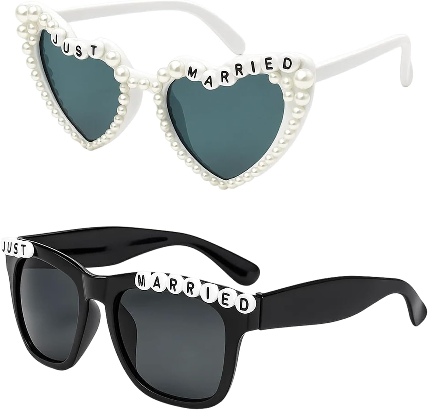 

CZFSWT 2 шт. Солнцезащитные очки «Молодожены», очки для жениха и невесты, очки в форме сердца — свадебные аксессуары, подходящие для свадебной фотосессии и путешествий в медовый месяц, Black