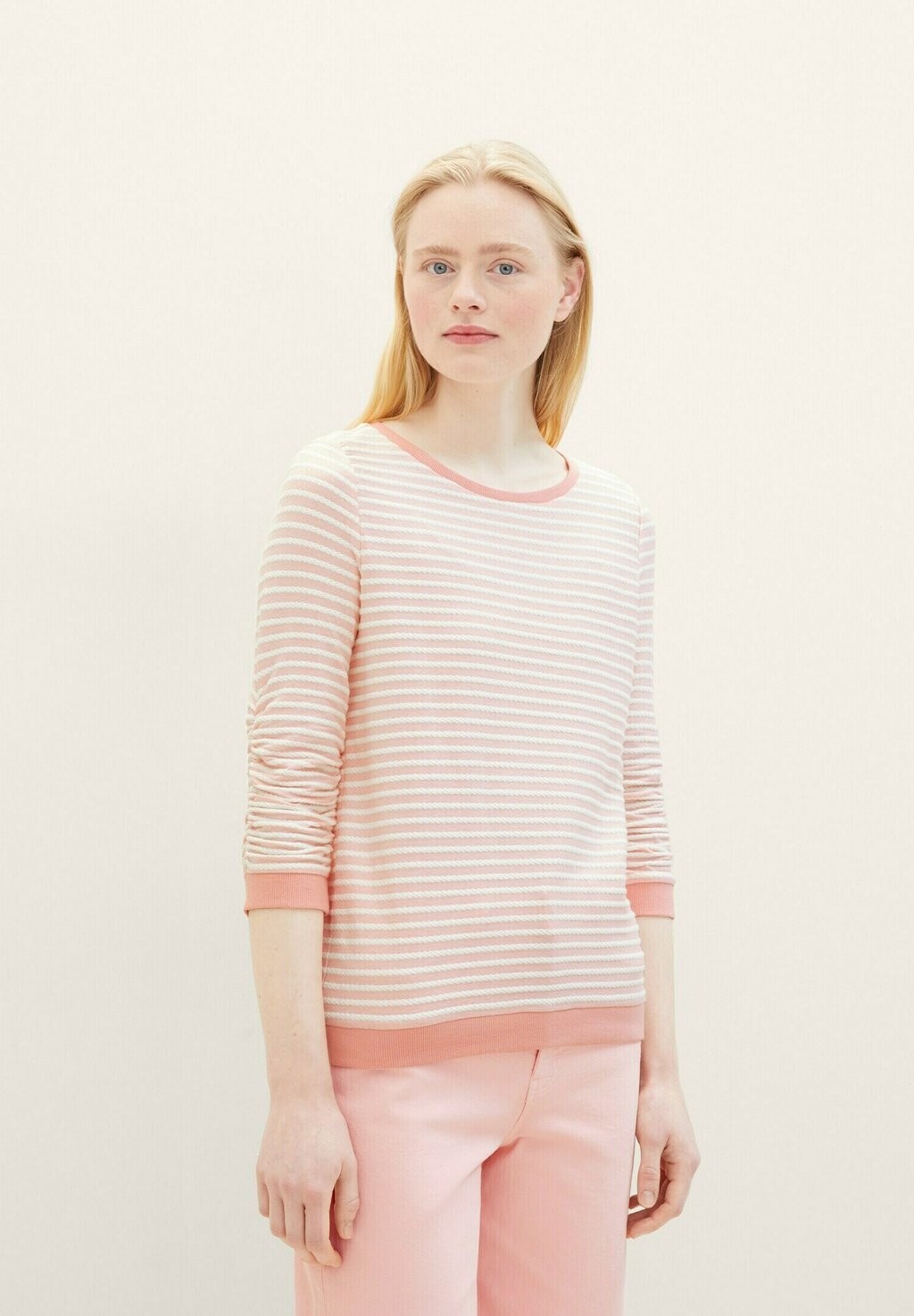 

Толстовка TOM TAILOR DENIM, цвет rose white structure stripe