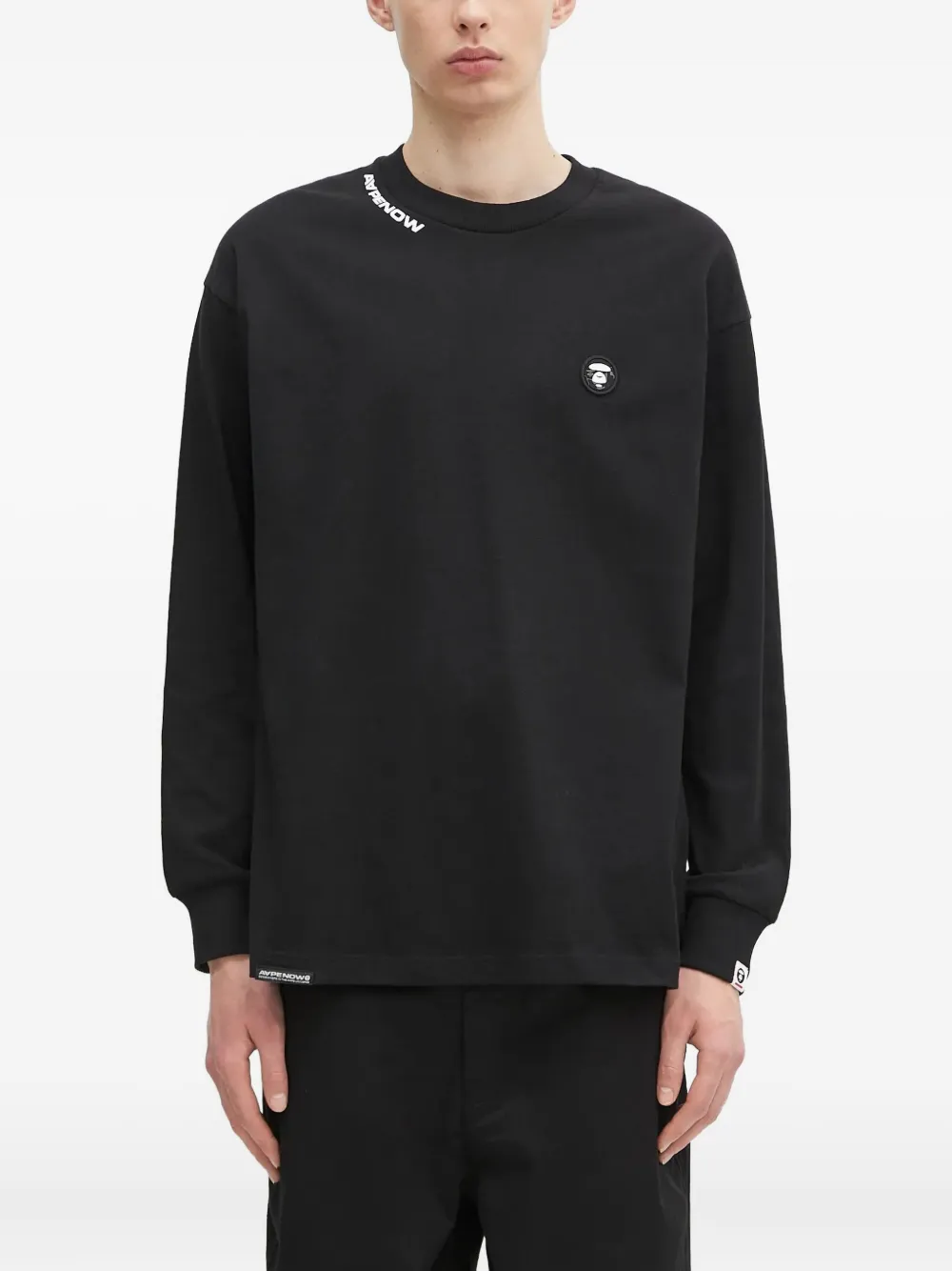 

Футболка с длинными рукавами и логотипом Aape By *A Bathing Ape, черный